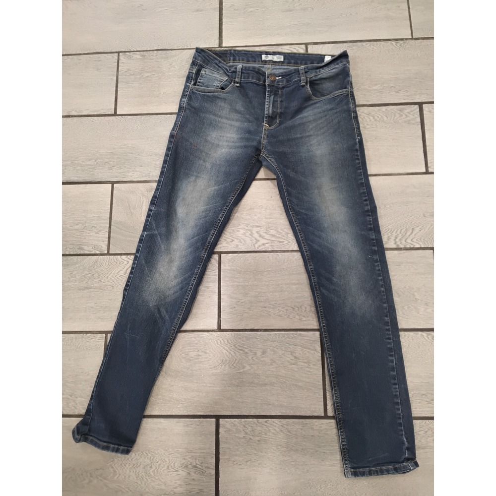CUIDADO PERRO Mens Dark Wash Slim‎ Fit Jeans Size 32x30 Distressed Denim